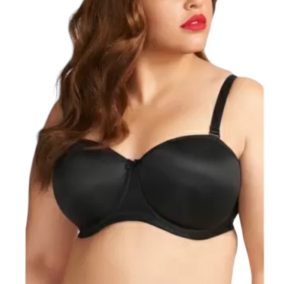 Elomi Other - Elomi Full Figure Smoothing Underwire Strapless Convertible Bra Black 36DDD New